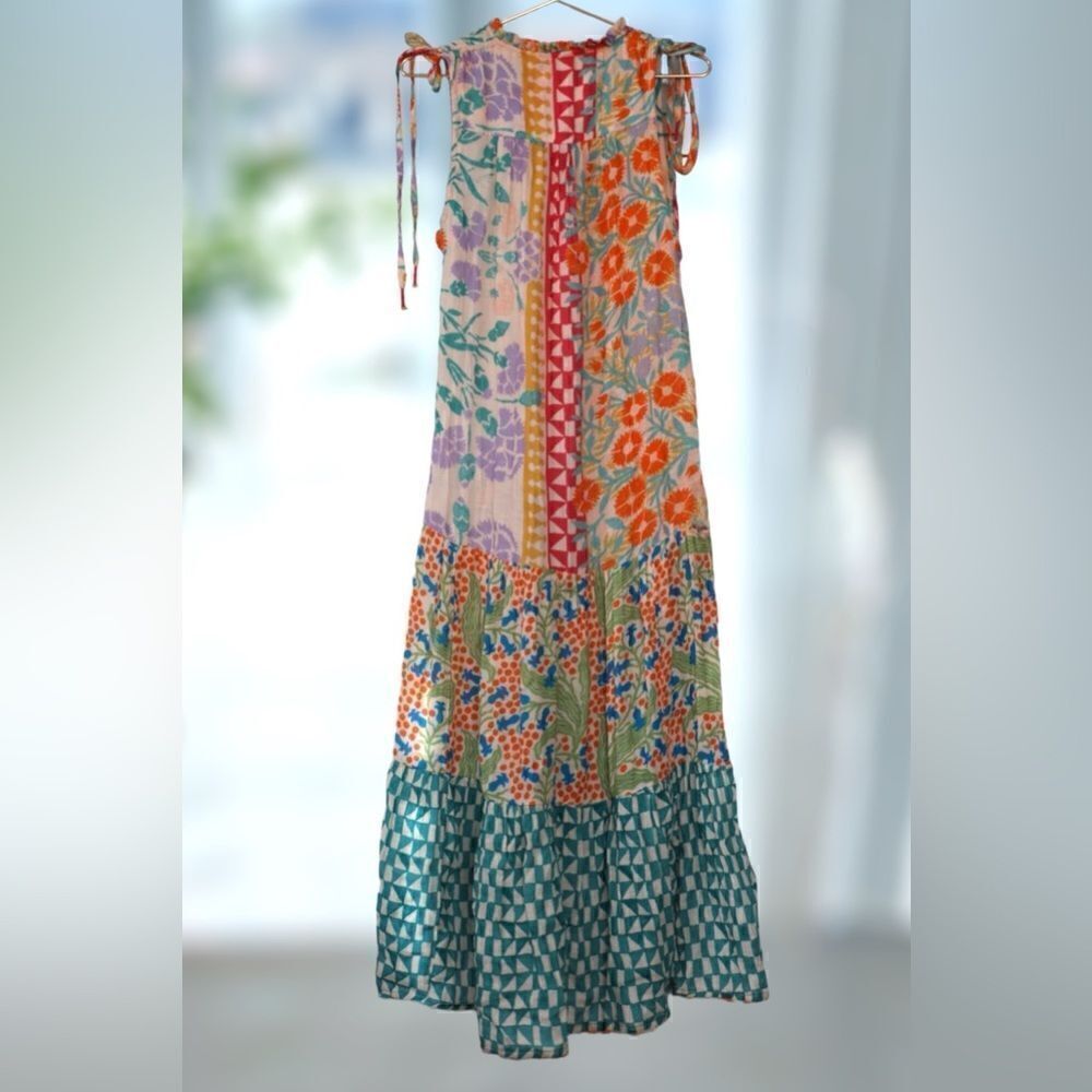 Anthropologie Ellen Merchant Shoulder-Tie Buttondown Dress Size XXS - Picture 13 of 16